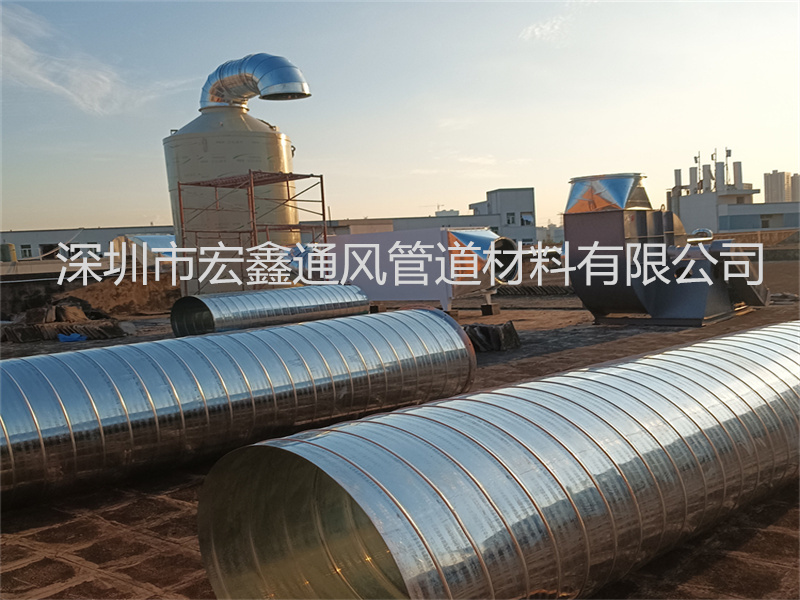 聯(lián)而達(dá)機(jī)電車間除塵廢氣管道安裝案例