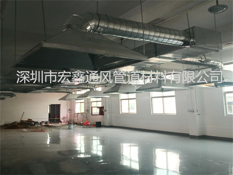 松崗五金廠粉塵車間排煙管道安裝工程案例